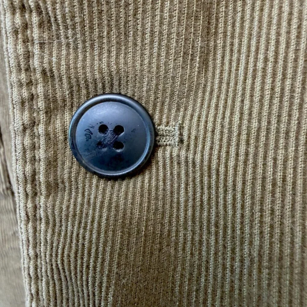 Club Monaco Mens Corduroy Blazer Large Olive Green 2 Button Cotton Casual Preppy